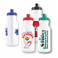 20 Oz. White Bike Bottle w/ View Stripe & Oz. Markings